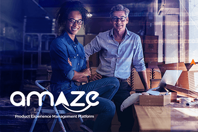 A man and woman is happy & satisfied by using Amaze product experience management platform